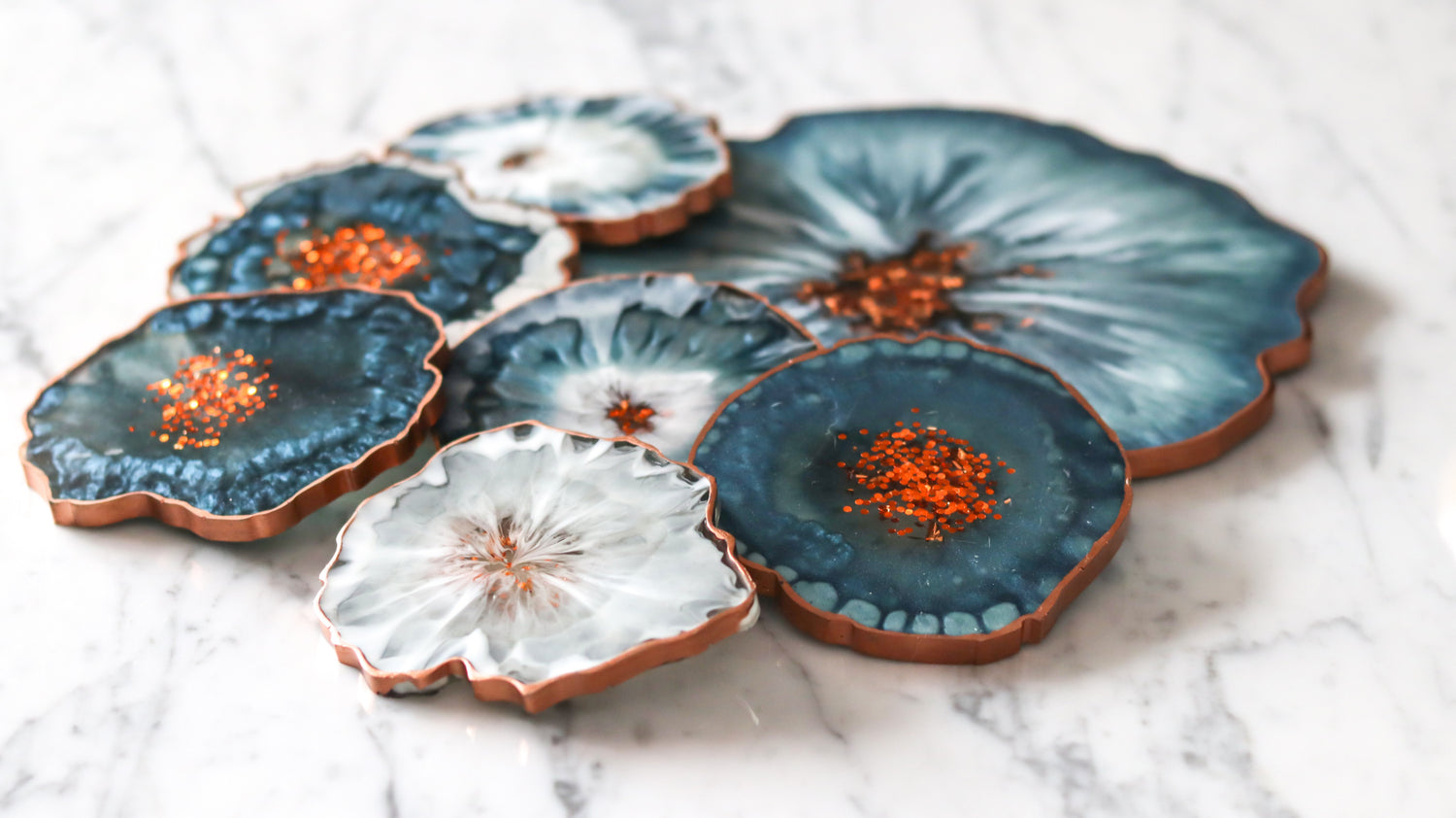 Custom made epoxy resin coasters